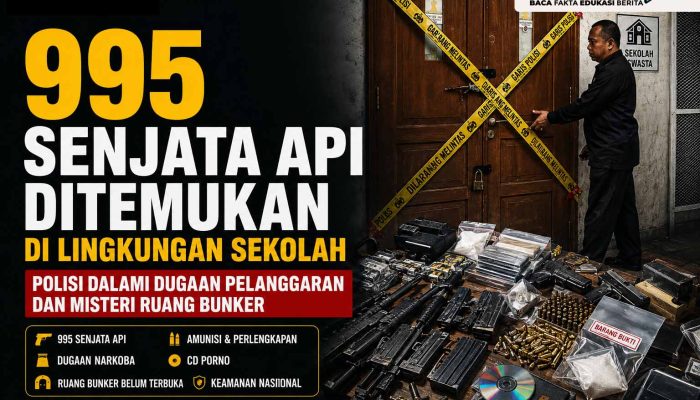995 Senjata Api Ditemukan di Lingkungan Sekolah Swasta, Polisi Dalami Dugaan Pelanggaran dan Misteri Ruang Bunker
