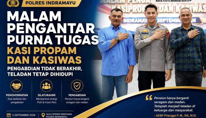 Pensiun Bukan Akhir Pengabdian, Kapolres Indramayu AKBP Prianggo P. M., SIK, M.Si. : “Hanya Berganti Seragam dan Medan”