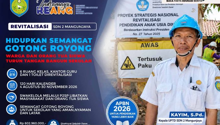 Bukan Sekadar Bangunan, Revitalisasi SDN 2 Mangunjaya Hidupkan Gotong Royong Warga dan Orang Tua Siswa Turun Tangan Bangun Sekolah Anak
