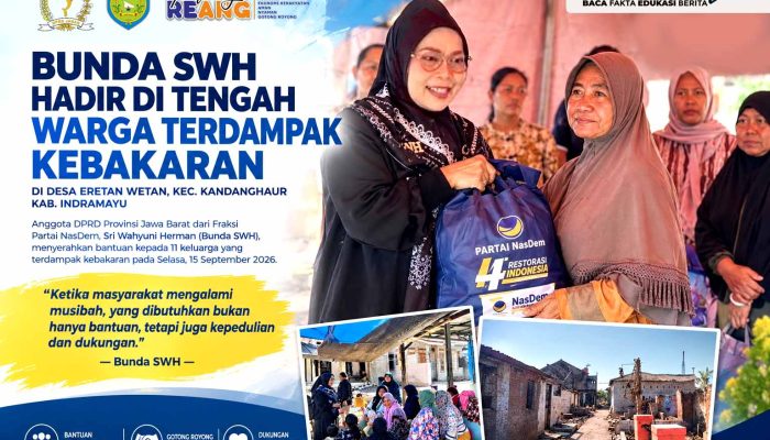 Bunda SWH Turun Langsung, Semangat Gotong Royong Serahkan Bantuan untuk 11 Rumah Terdampak Kebakaran Eretan Wetan