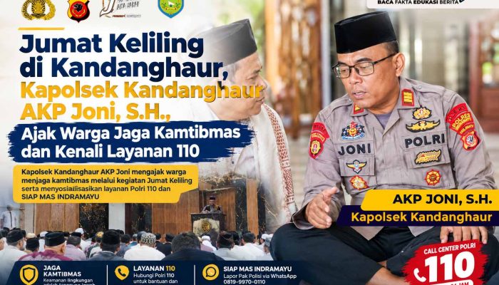 Jumat Keliling di Kandanghaur, Kapolsek Kandanghaur AKP Joni, S.H., Ajak Warga Jaga Kamtibmas dan Kenali Layanan 110