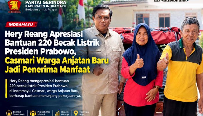 Hery Reang Apresiasi Bantuan 220 Becak Listrik Presiden Prabowo, Casmari Warga Anjatan Baru Jadi Penerima Manfaat